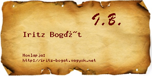 Iritz Bogát névjegykártya